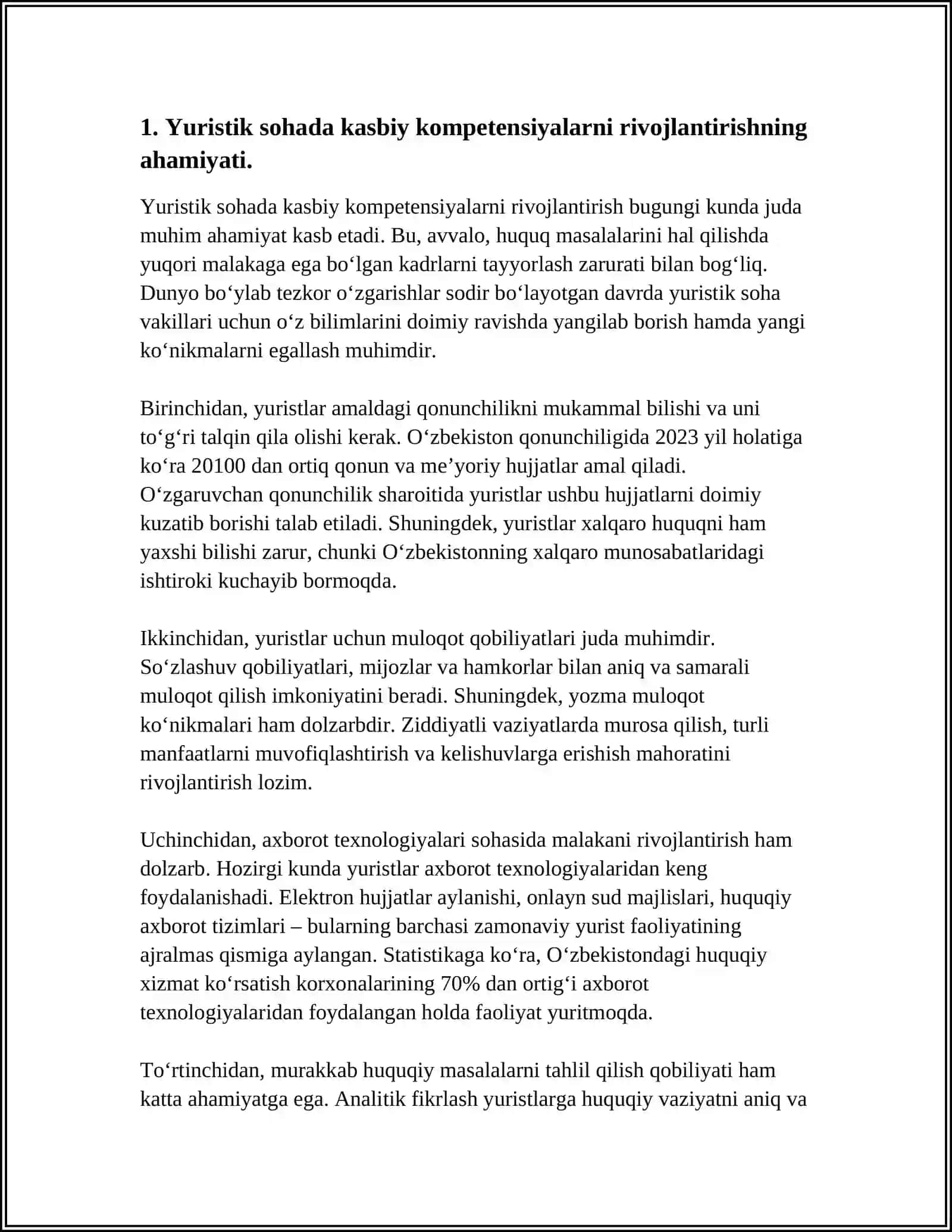 YURIDIK KADRLARDA KASBIY KOMPETENSIYALARNI RIVOJLANTIRISH AHAMIYATI 3
