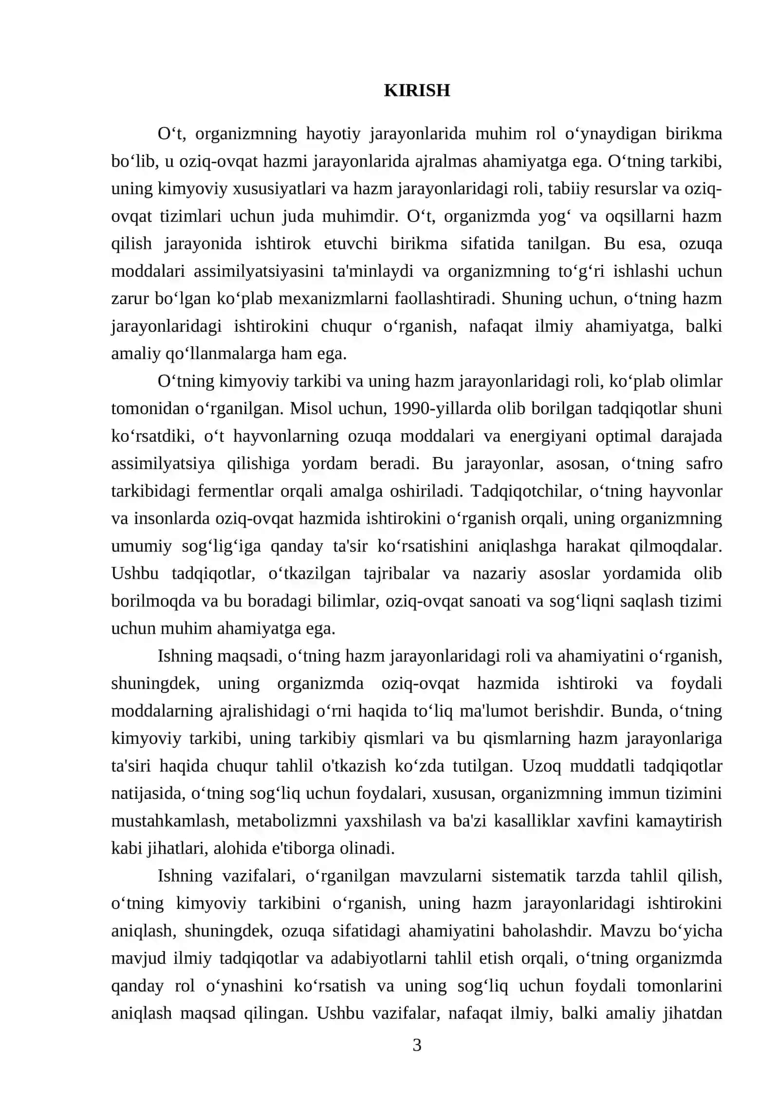 Oʻtning hazm jarayonlarida ishtiroki 3