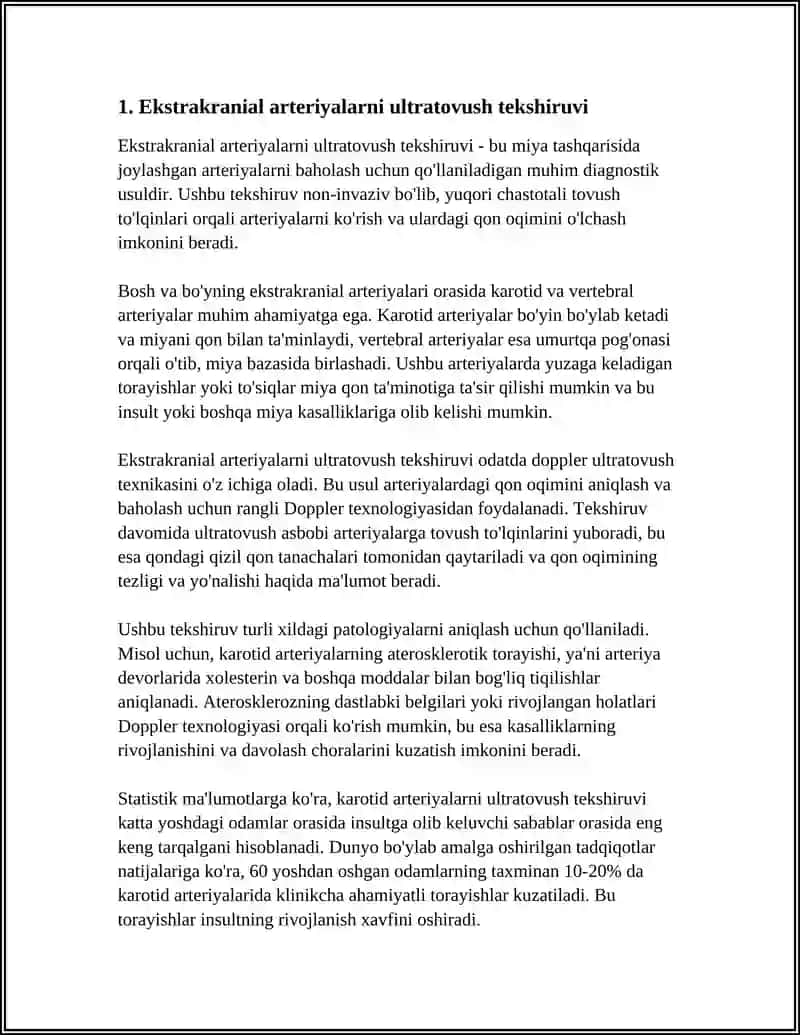 Ekstrakranial arteriyalarni ultratovush tekshiruvi 3