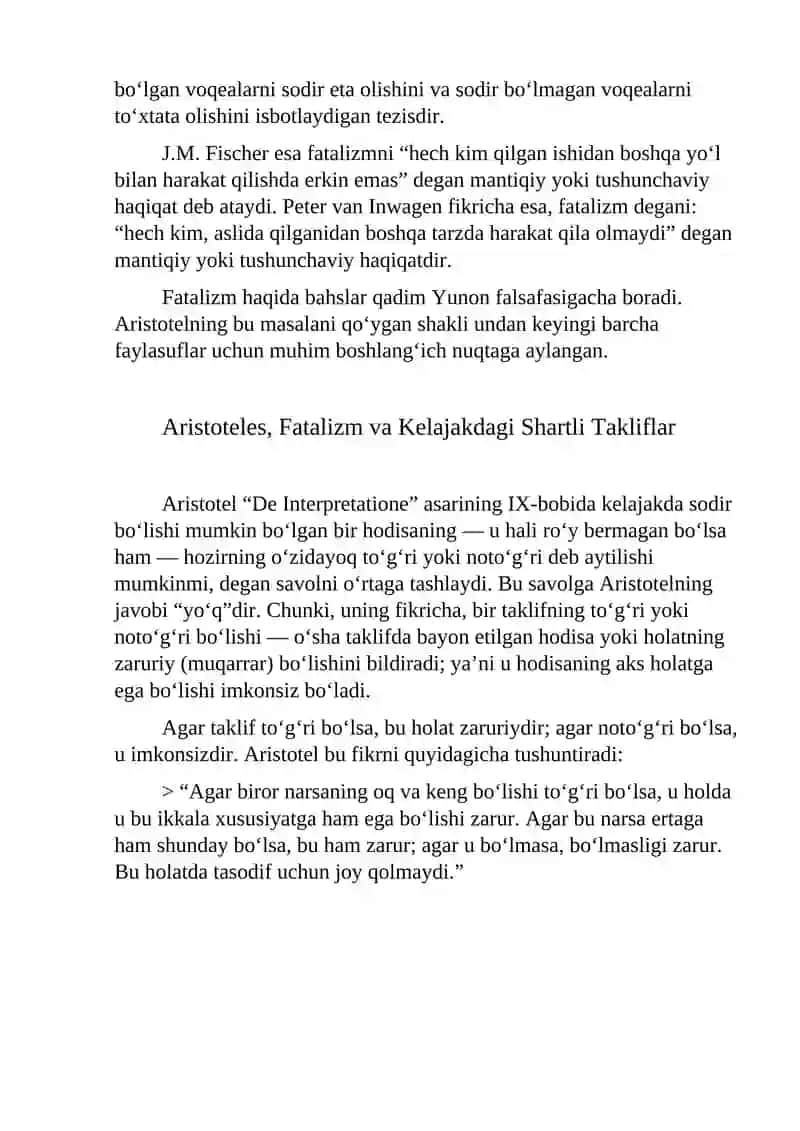 DINSHUNOSLIK: Diniy falsafa. Kelajakdagi Shartli Hodisalar, Haqiqat va Ilohiy Fatalizm 3