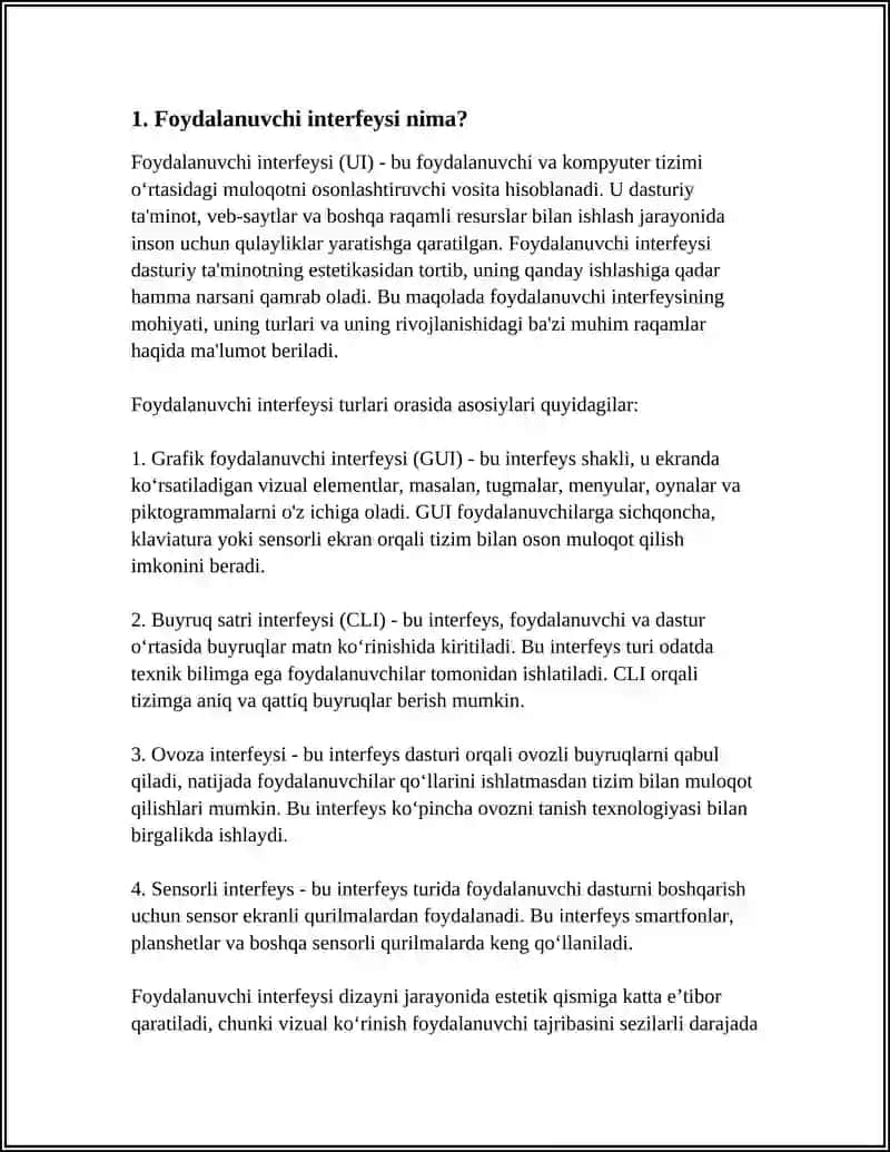 FOYDALANUVCHI INTERFEYSINI BAHOLASH 3