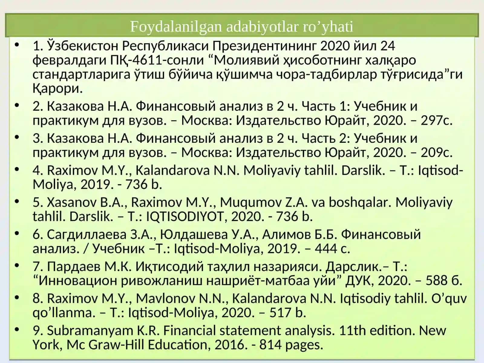 Хусусий капитални таҳлил этиш мазмуни ва вазифалари 3