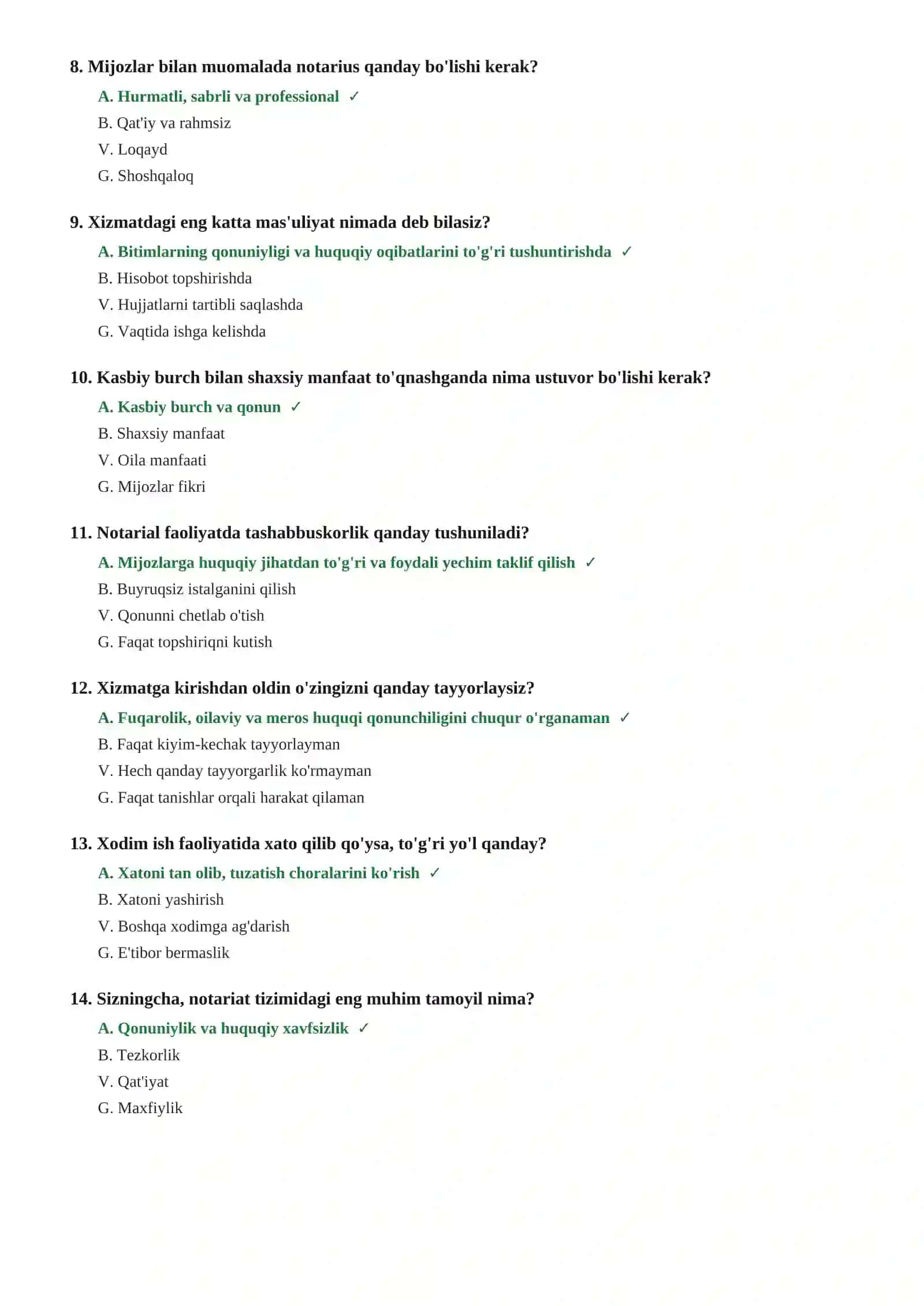 NOTARIUS LITSENZIYASINI OLISH UCHUN TEST SAVOLLARI 2026 | 90 ta savol-javob 3