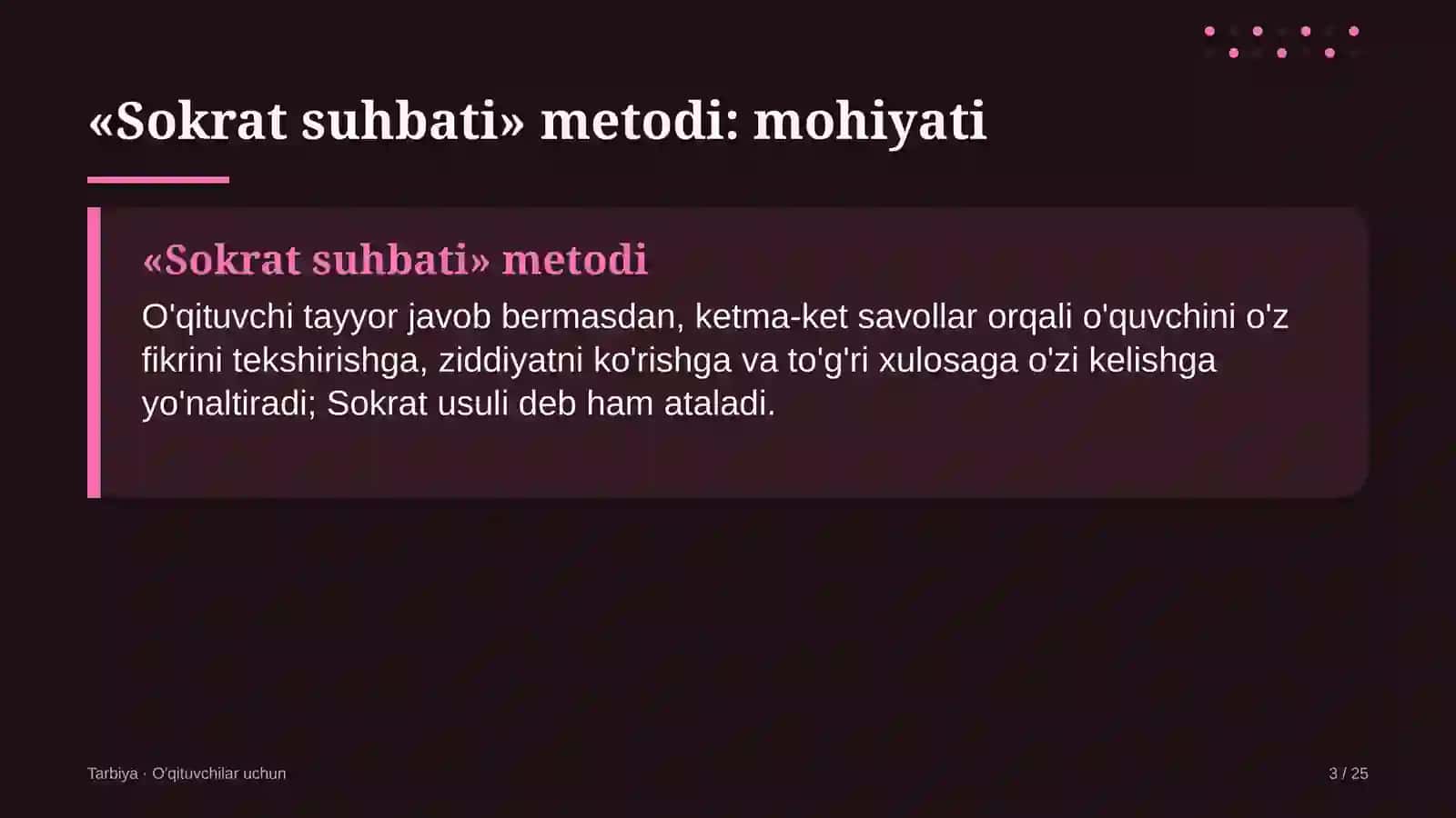 tarbiya darslarida sokrat suhbati metodidan foydalanish 8123 3
