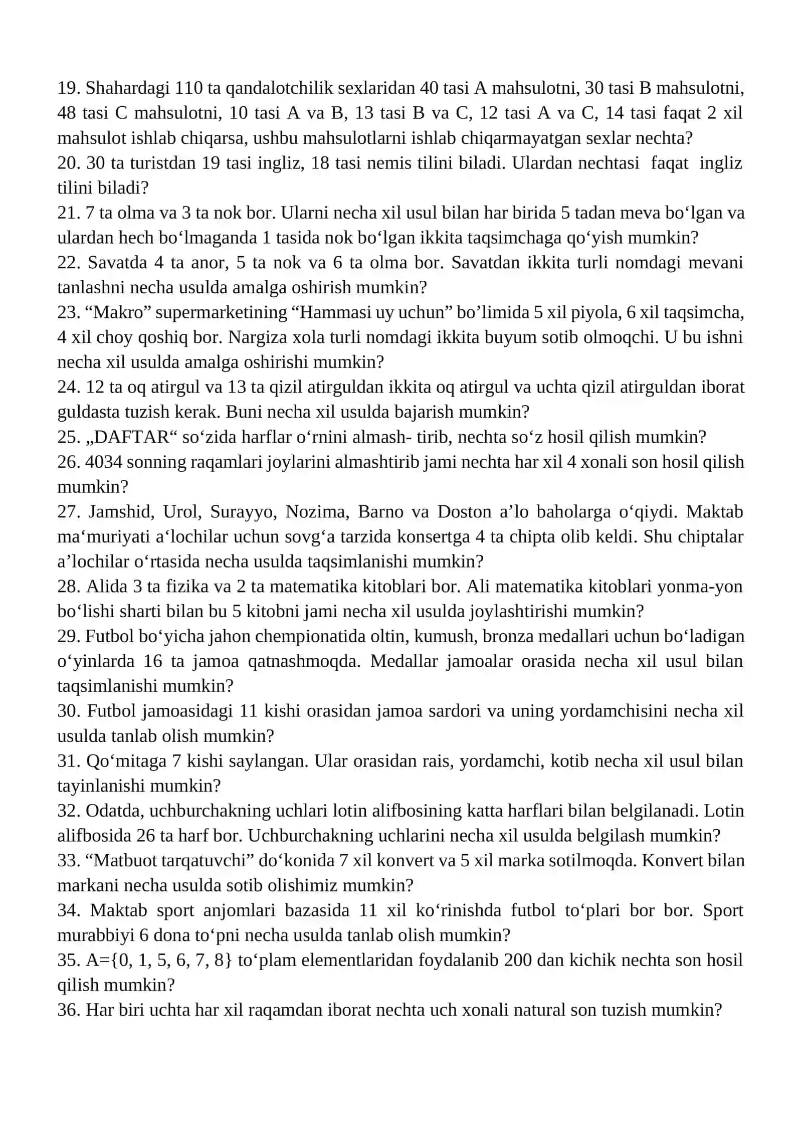 Diskret matematika va matematik mantiq fanidan yakuniy nazorat savollari 3