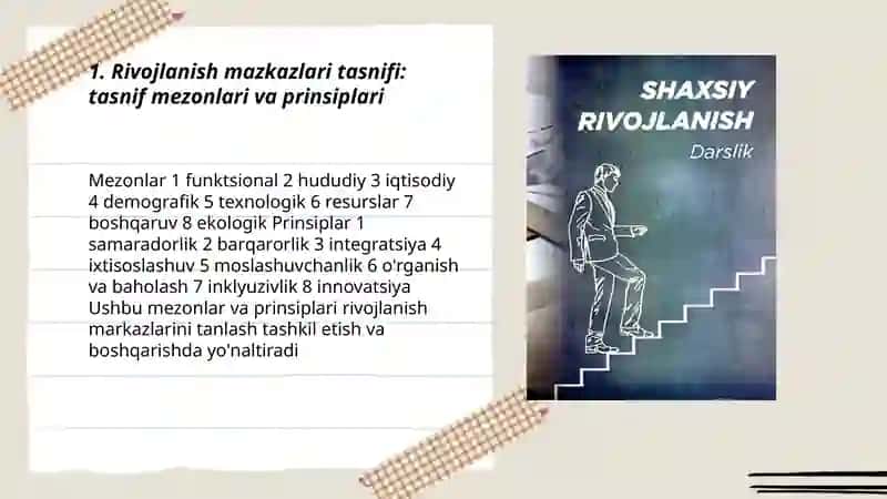 Rivojlanish mazkazlari tasnifi 3