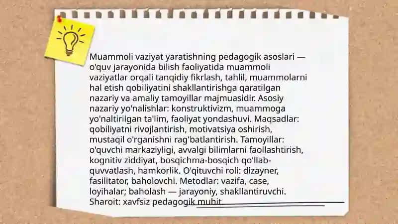 Muammoli vaziyat yaratishning pedagogik asoslari 3