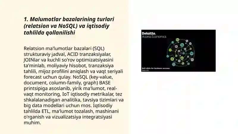Malumotlar bazalari va ularning iqtisodiy tahlilda qollanilishi 3