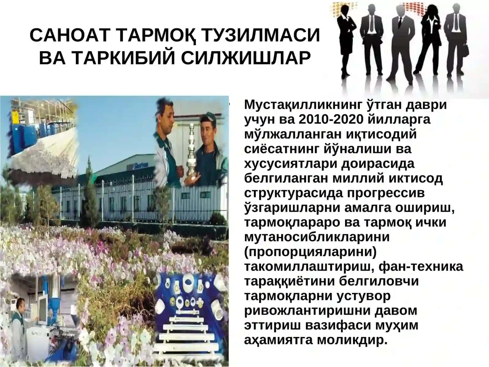 Саноатнинг замонавий тармоқ тузилмаси ва уни такомиллаштириш 3