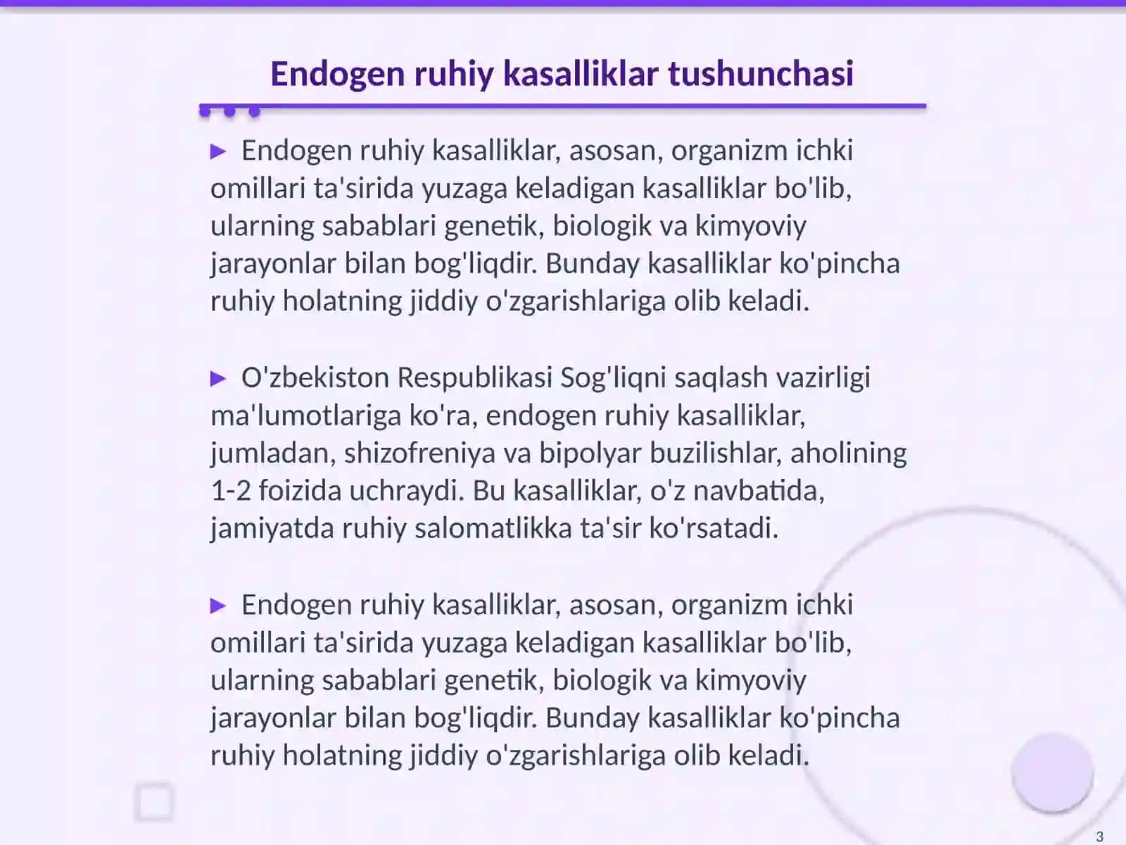 Endogen ruhiy kasalliklar, shizofreniya bipolyar buzilishlar 3