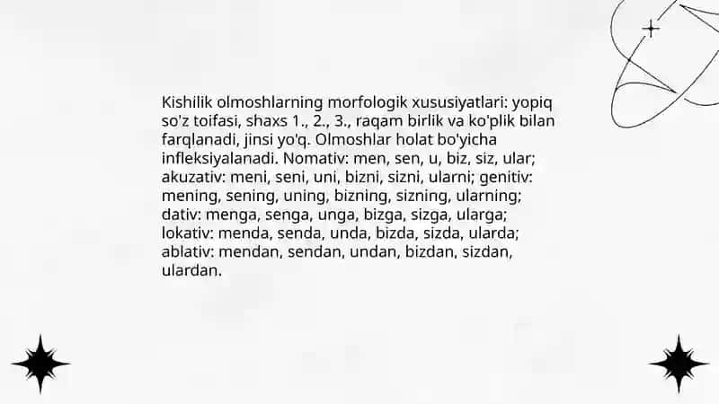Kishilik olmoshlari 3