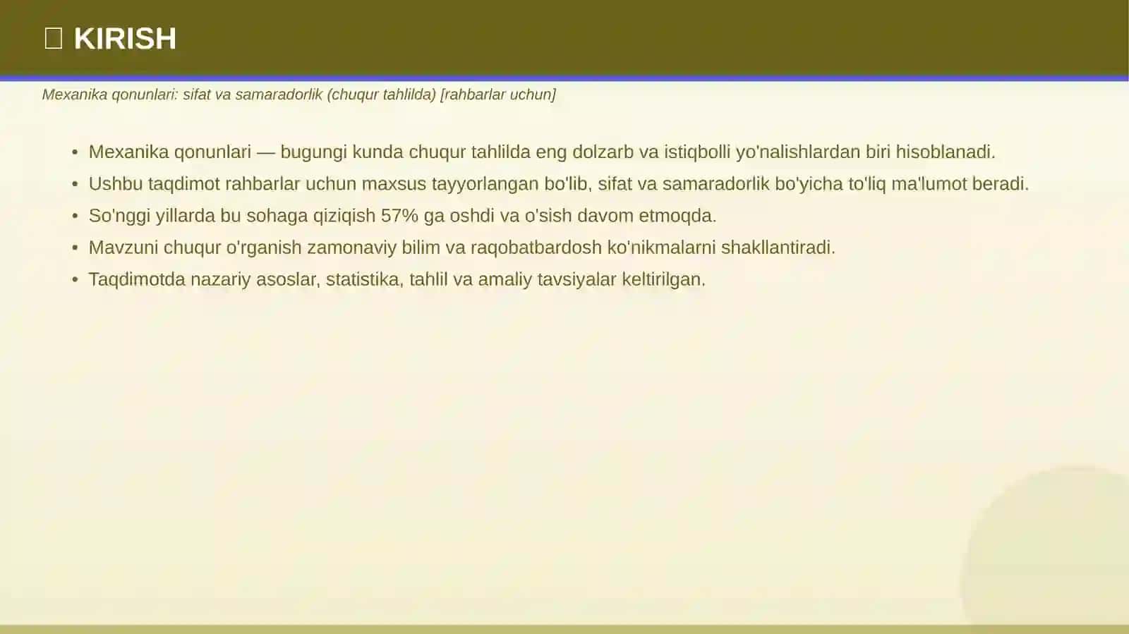 Mexanika qonunlari: sifat va samaradorlik 3
