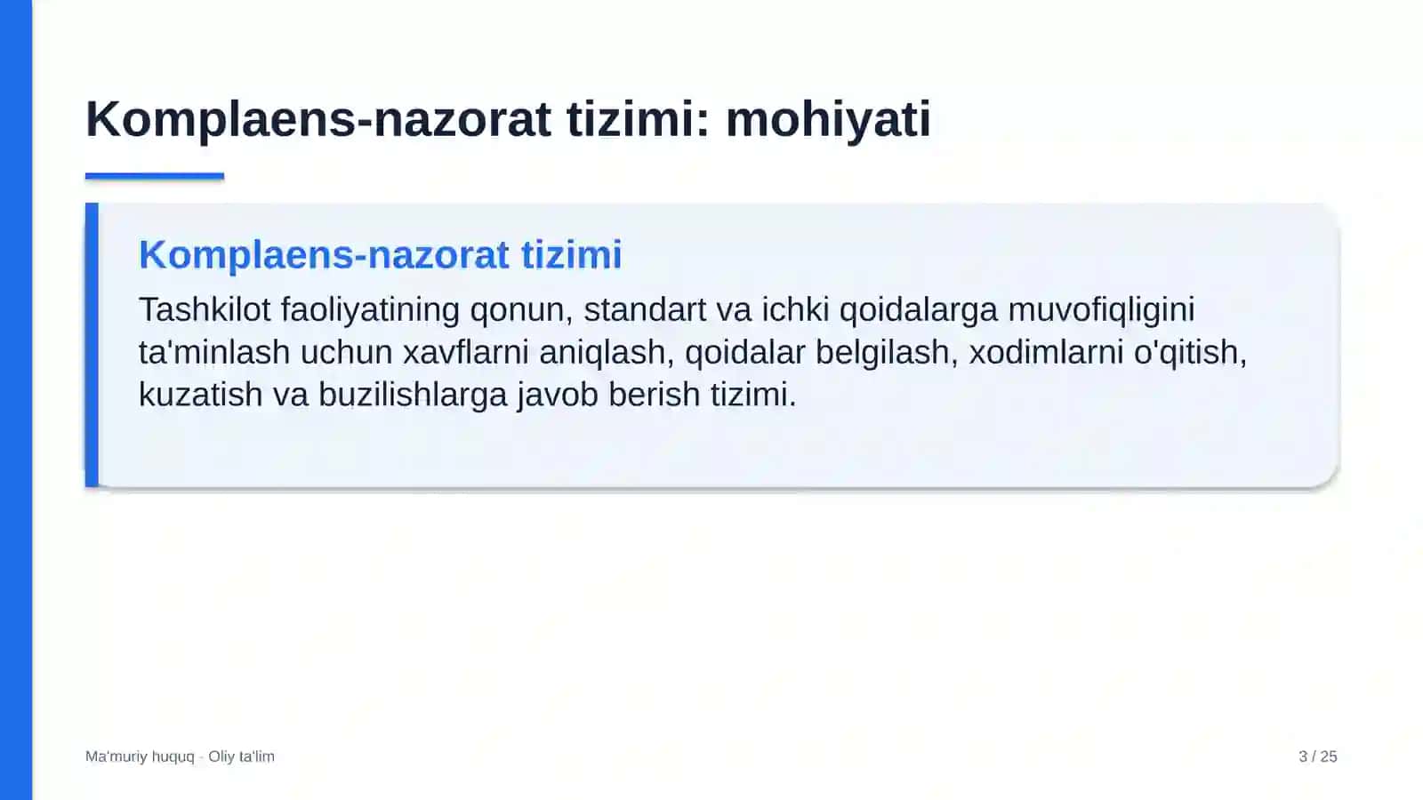tibbiyot oliy ta'lim muassasalarida komplaens nazorat tizimi 3917 3