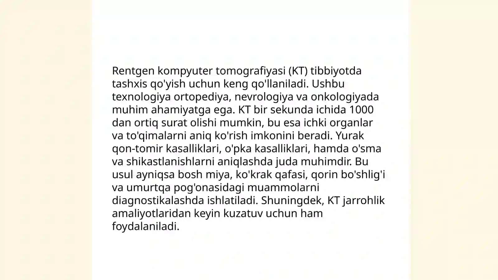 Rentgen kompyuter tomografiya va Magnit rezonals tamogarafiya M.R.T 3