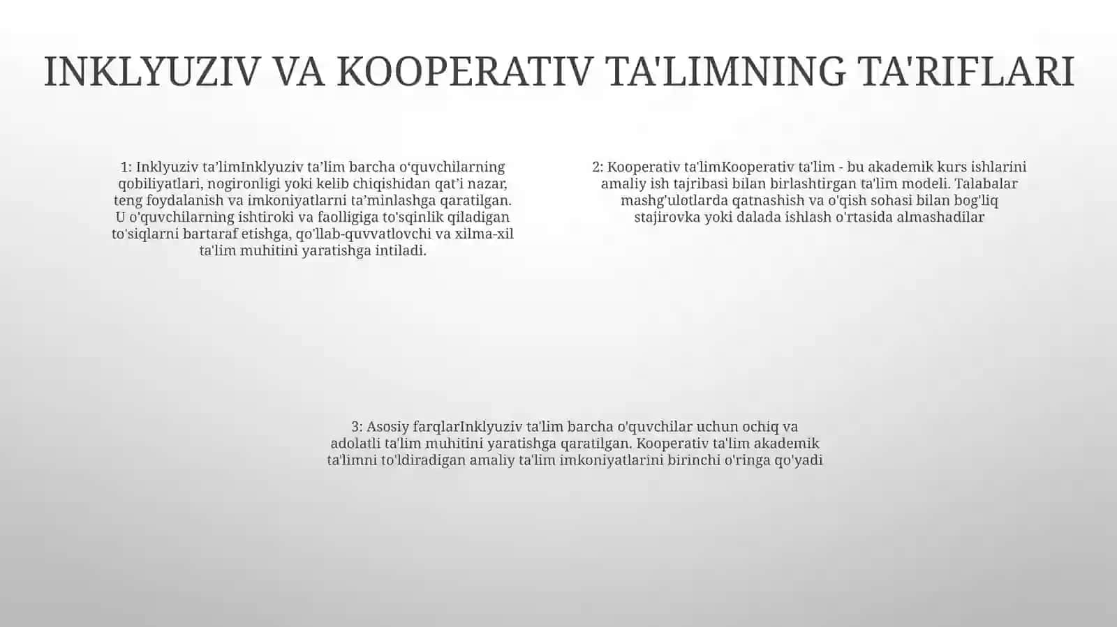 Inklyuziv Va Birgslikda OʻQitish:Ularning Asosiy Farqlsrino Asoslash 3