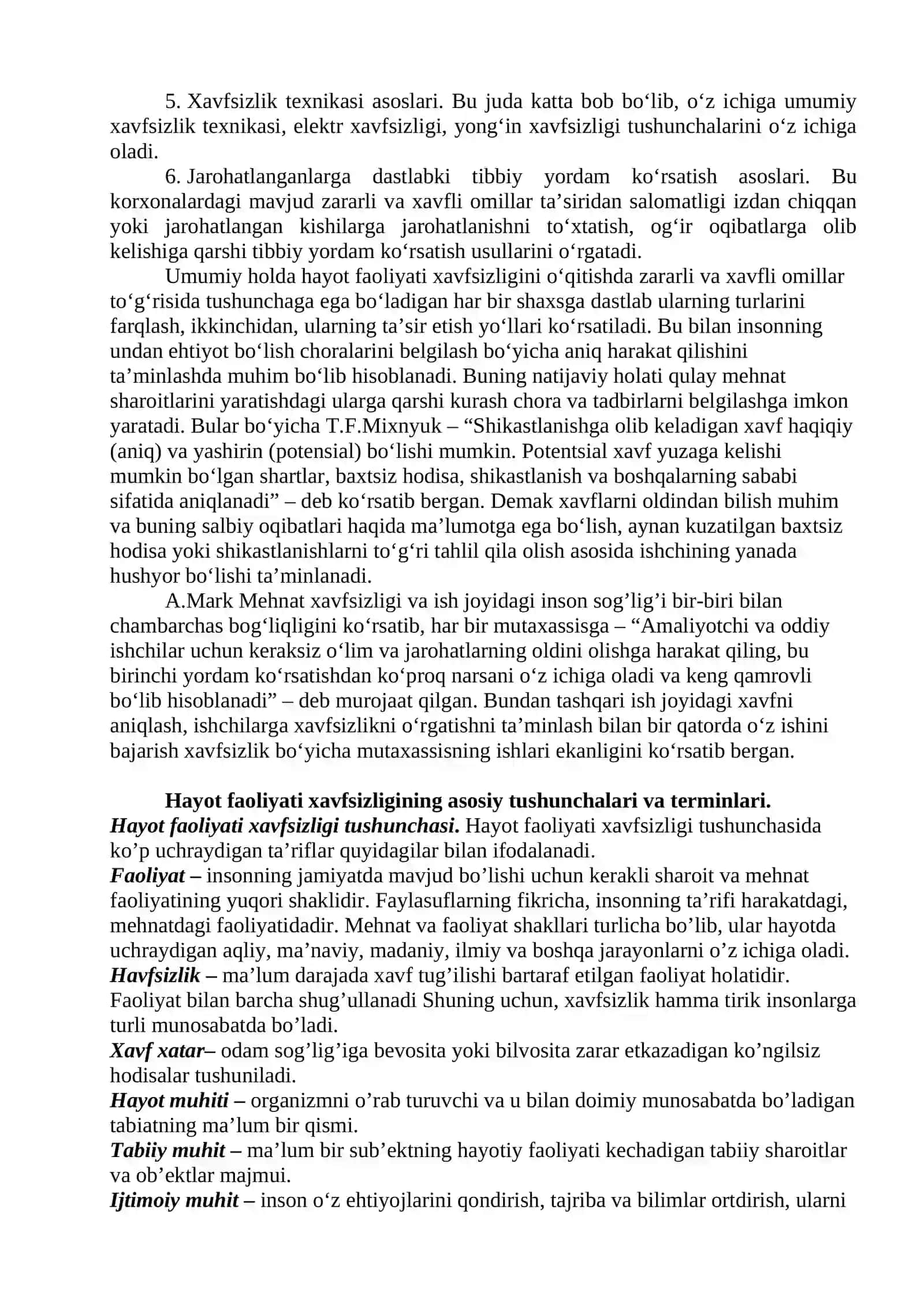 Hayot faoliyati xavfsizligi 3