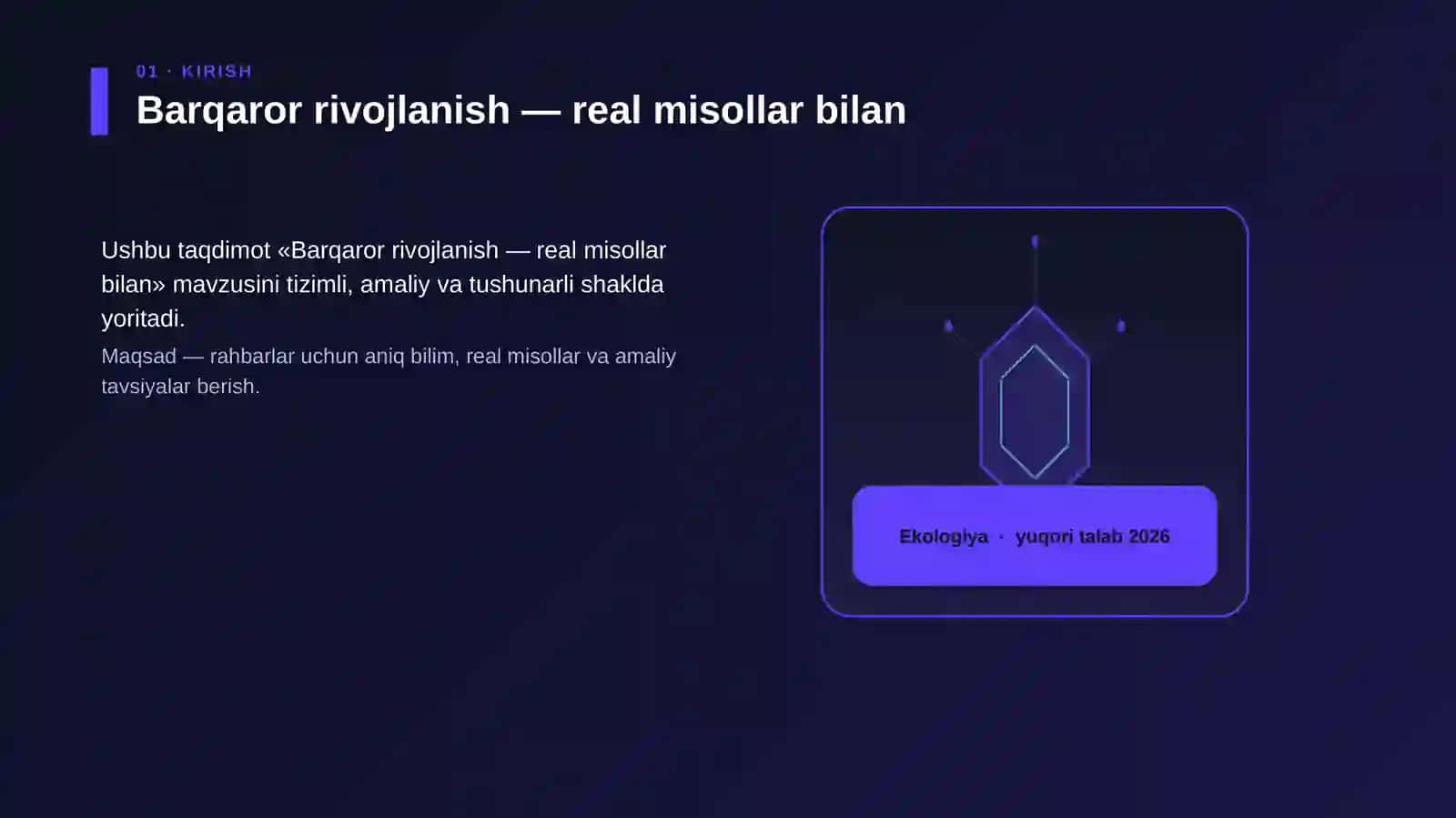 Ekologiya - Barqaror rivojlanish — real misollar bilan 3