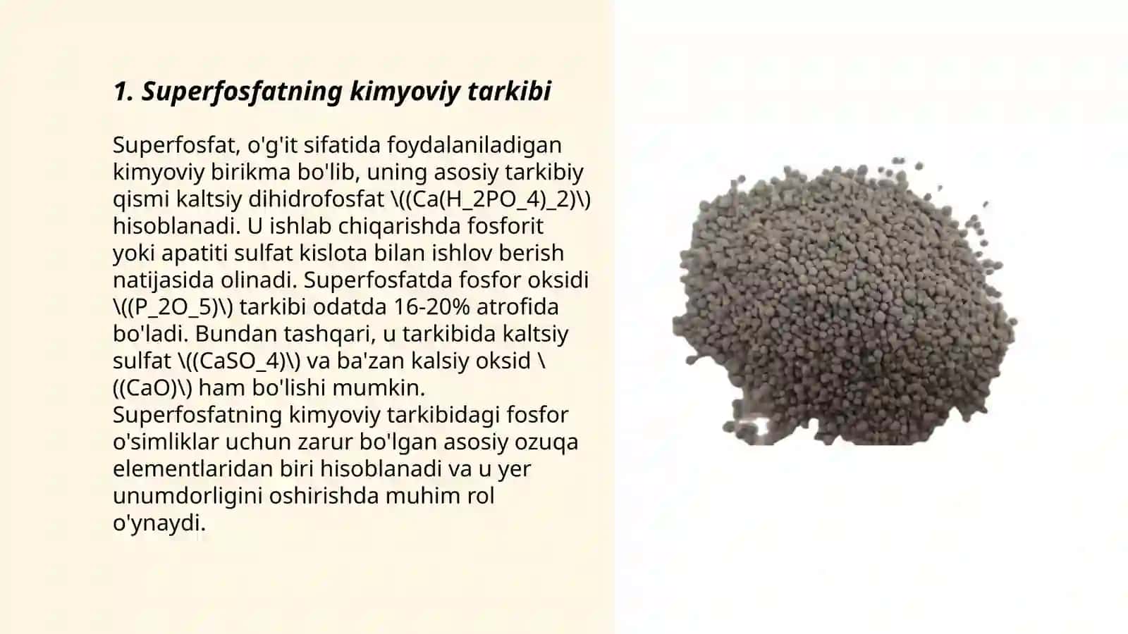 Superfosfat kimyoviy tarkibi 3