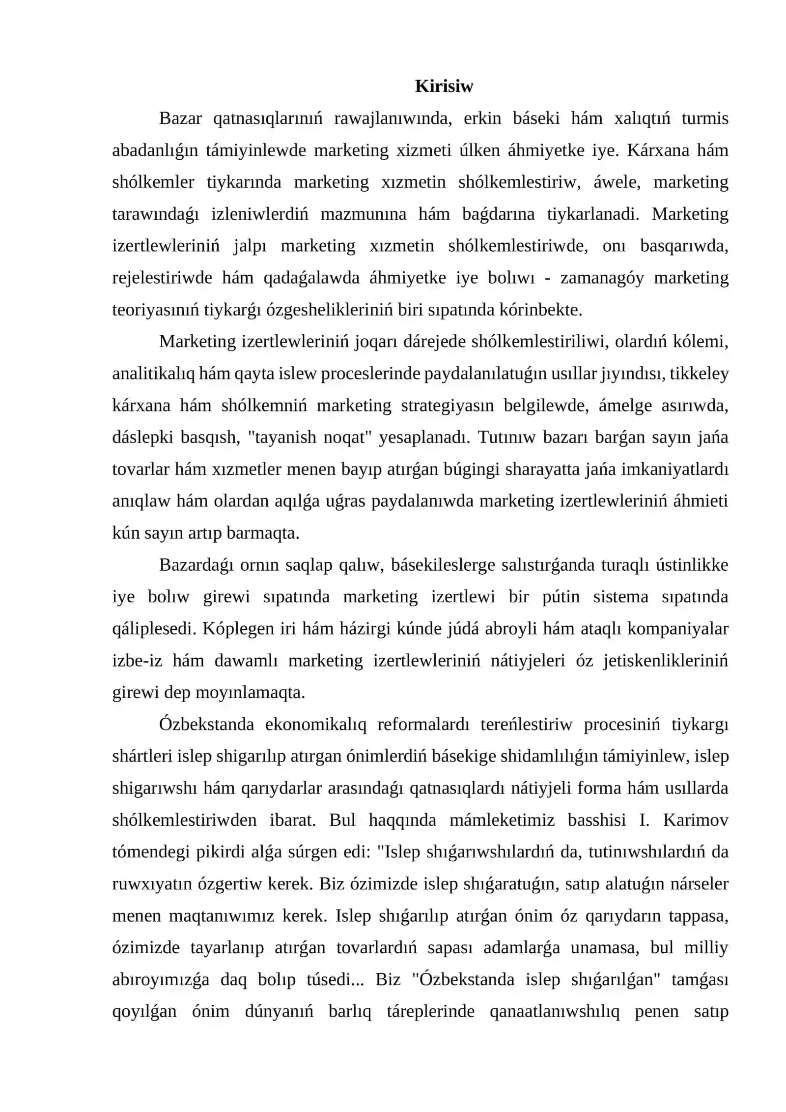 Tema: Marketing izertlewleriniń tiykarǵı basqıshları 3