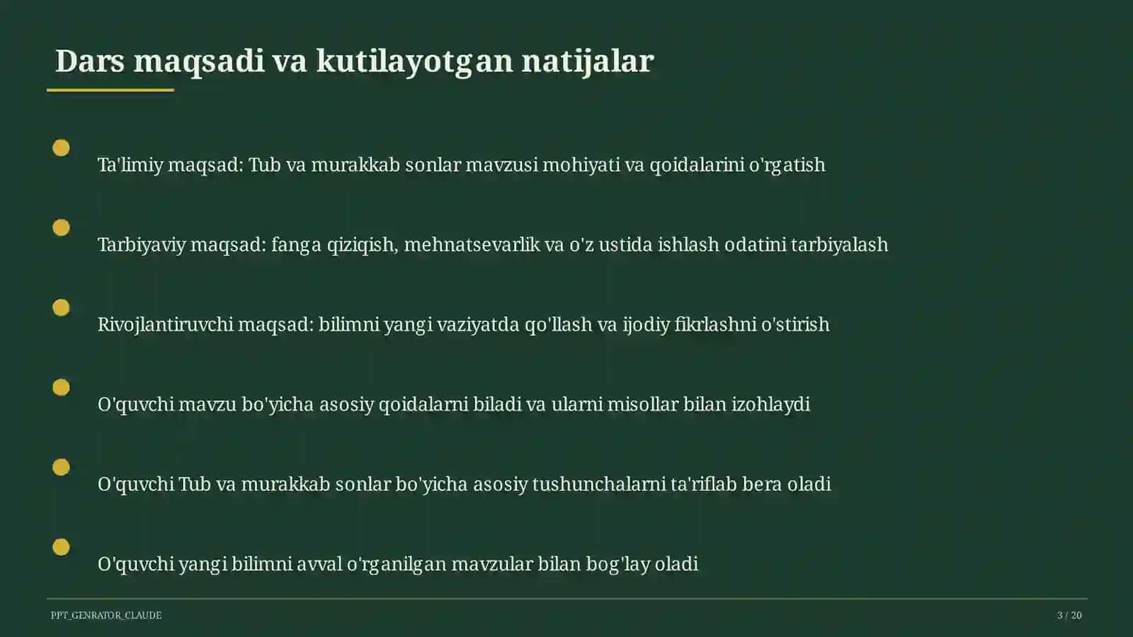 Tub va murakkab sonlar (5-sinf) 3