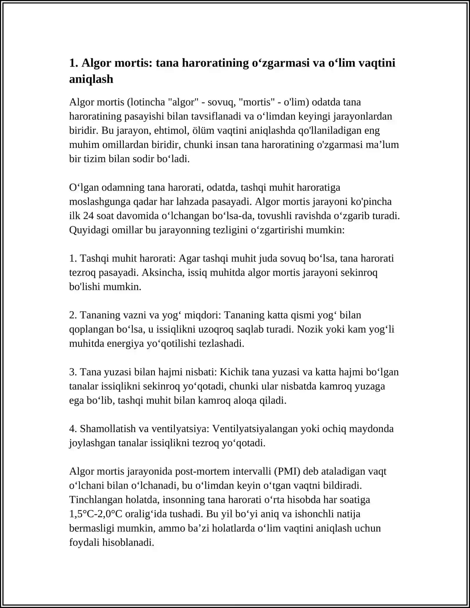 OʻLIM VAQTINI ANIQLASH 3