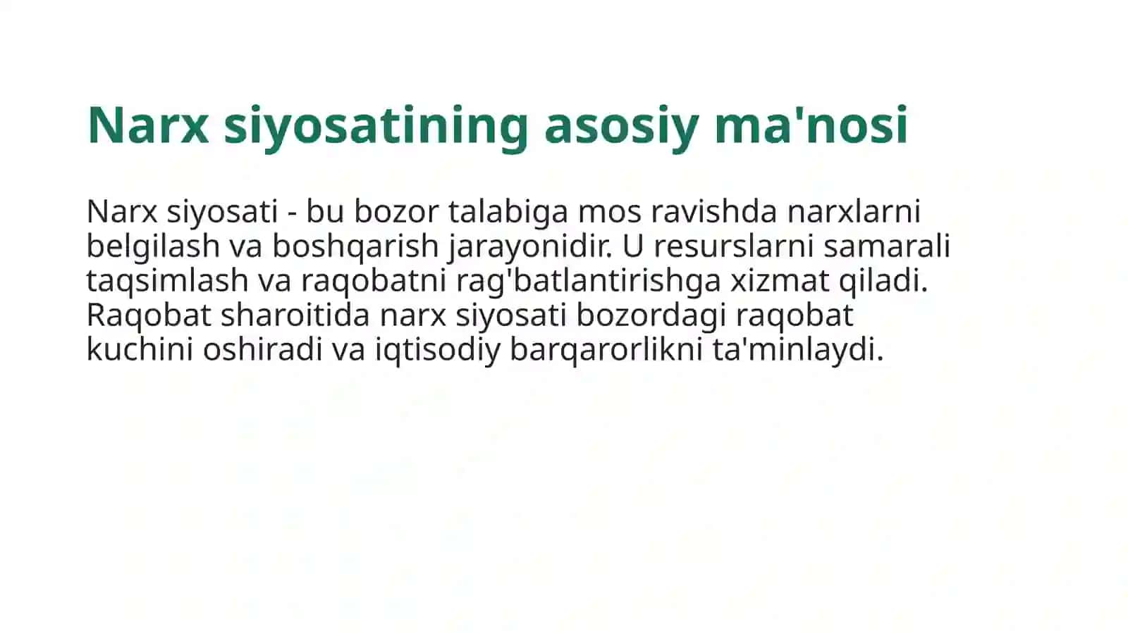 Raqobat sharoitida narx siyosati 3