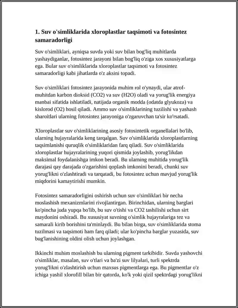 SUV O'SIMLIKLARINIG FOTOSINTEZ JARAYONIDAGI XUSUSIYATLARI 3