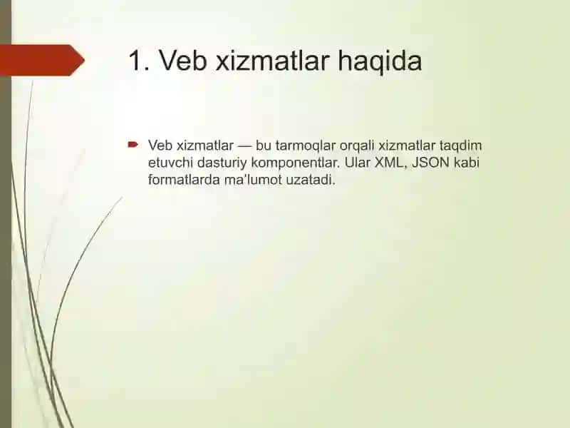 Veb xizmatlar(Web Services) va API (Application Programming Interface) 3