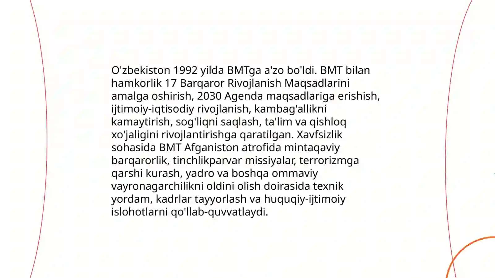 O'zbekiston va BMT: milliy rivojlanish va xavfsizlik sohasidagi hamkorlik 3