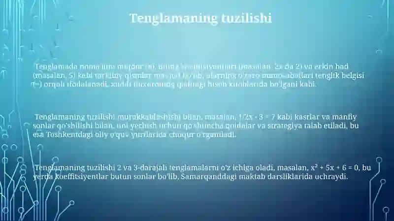 Boshlang'ich Tenglama Yechish Usullari 3