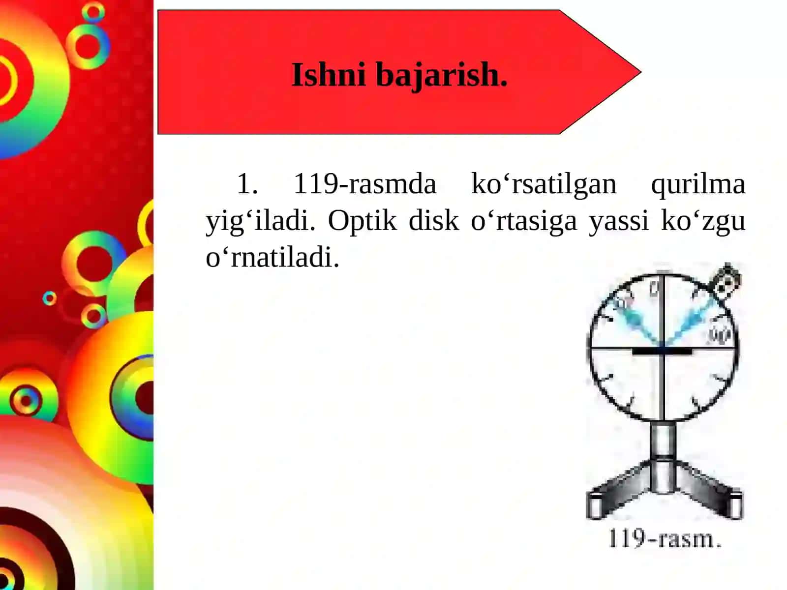 Yassi ko'zgu yordamida yorug'likning qaytishini o'rganish 3