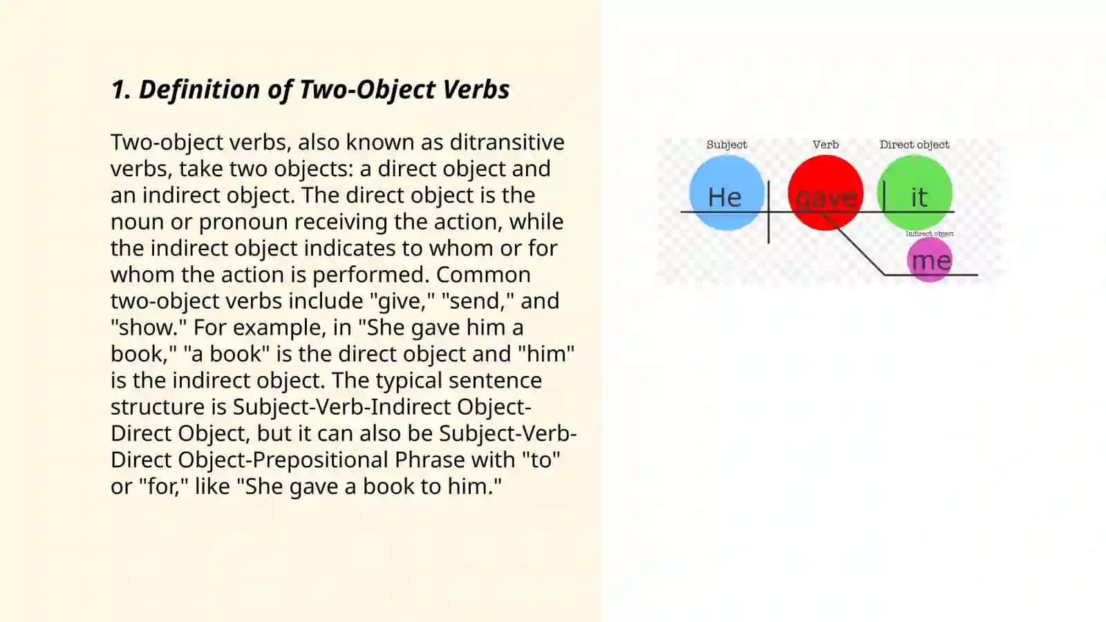 Two-object verbs 3