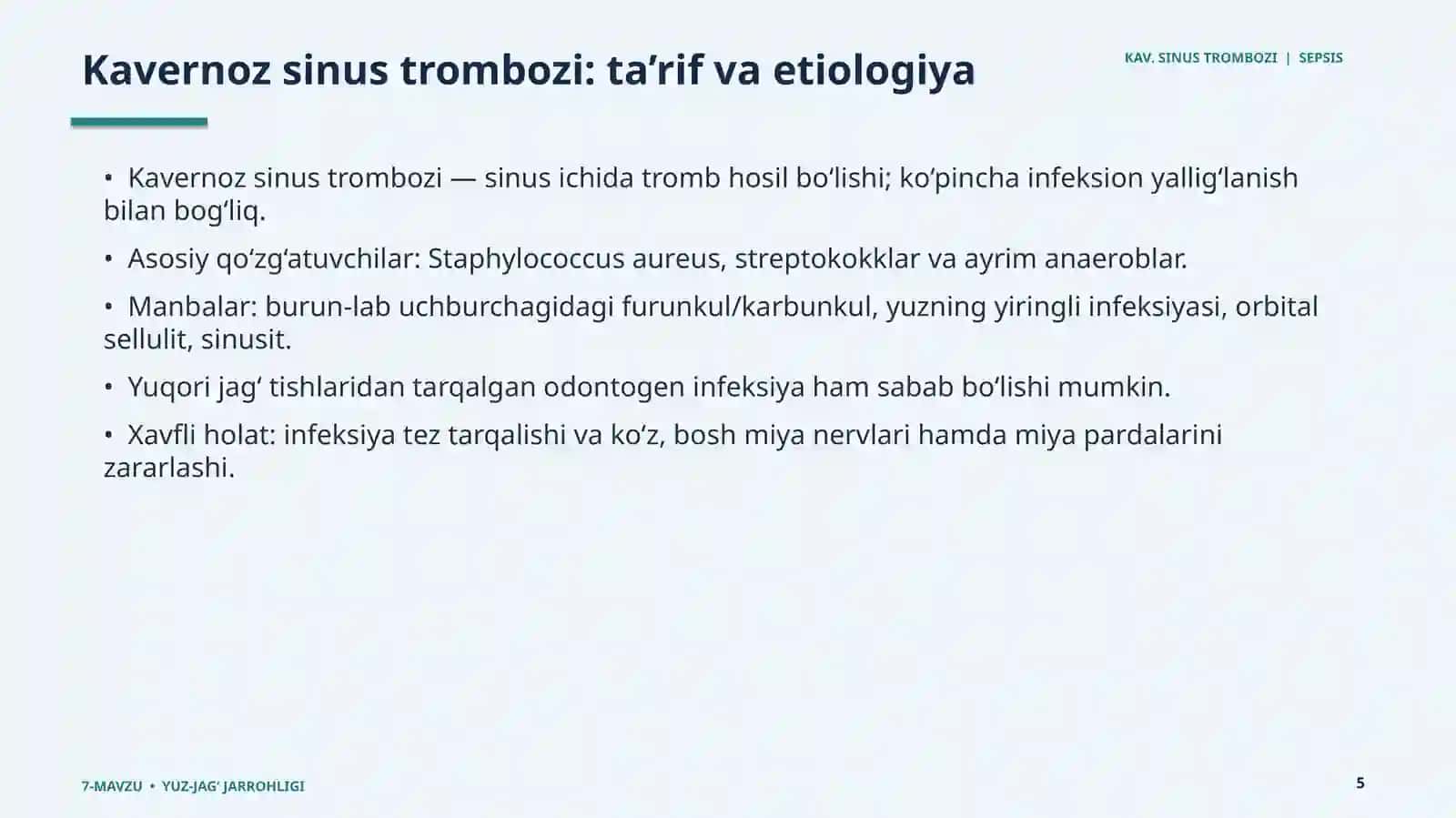 YUZ-JAG‘ SOHASINING YALLIG‘LANISH KASALLIKLARI ASORATLARI 3