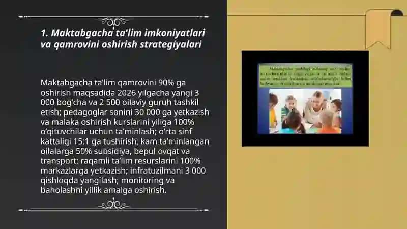 Maktabgacha ta'lim imkoniyatlari va qamrovini oshirish strategiyalari 3
