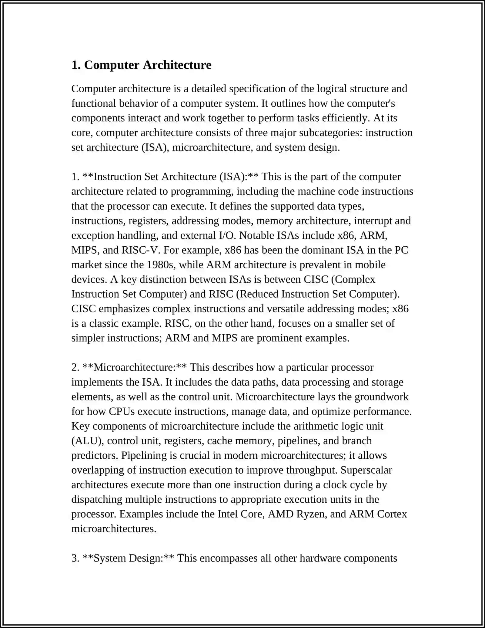 Computer Architecture 3