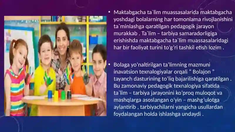 Maktabgacha ta'lim tizimining innovatsion faollik jarayoni 3