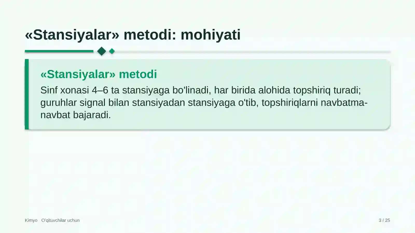kimyo darslarida stansiyalar metodidan foydalanish 9156 3