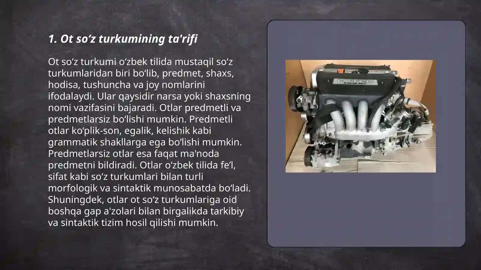 Ot so‘z turkumi haqida umumiy malumot bering 3