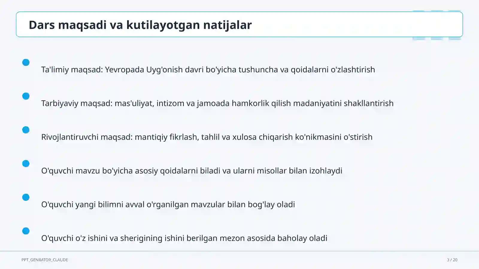 Yevropada Uyg'onish davri (8-sinf) 3