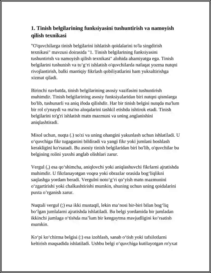 O‘QUVCHILARGA TINISH BELGILARINI ISHLATISH QOIDALARINI TOʻLA SINGDIRISH TEXNIKASI 3