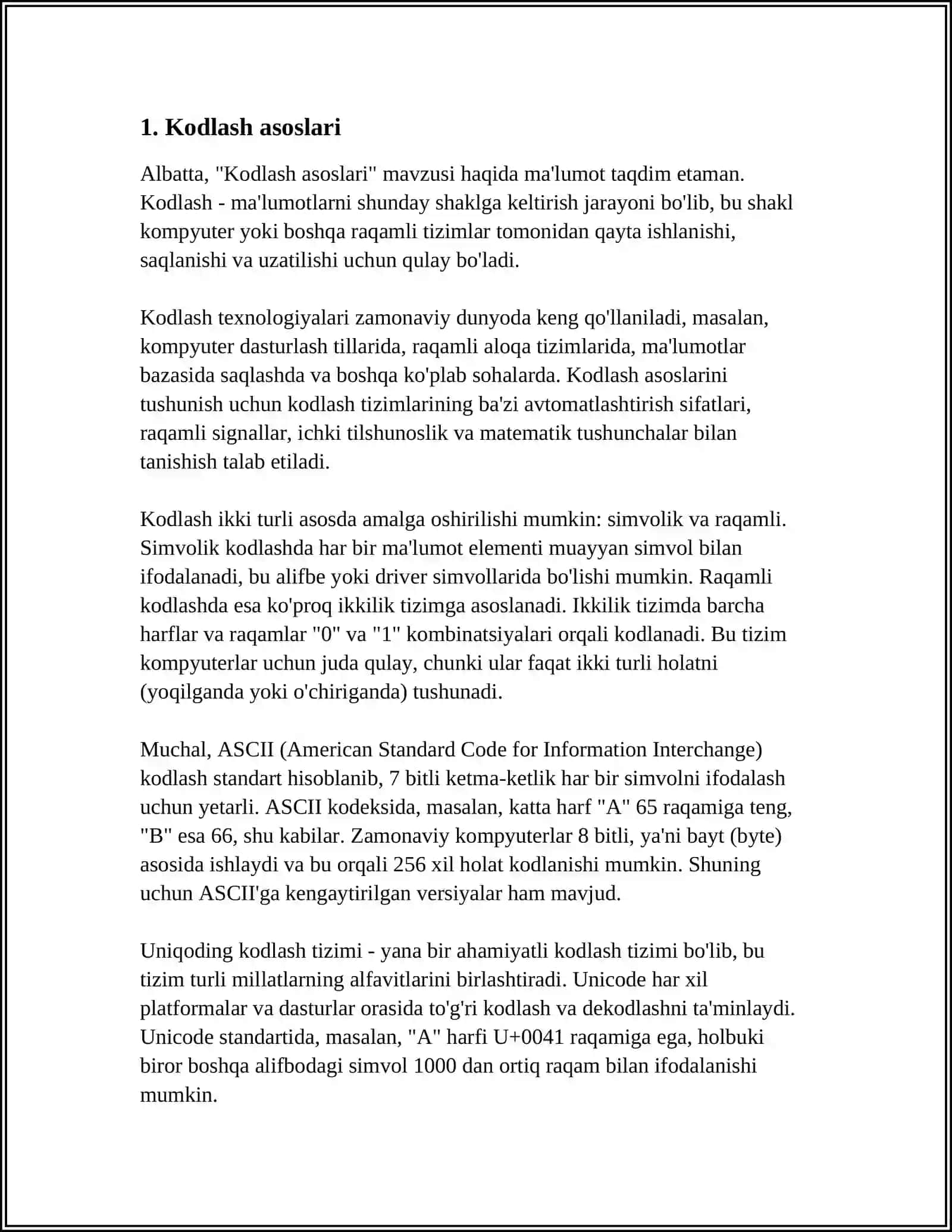 Kodlash asoslari 3