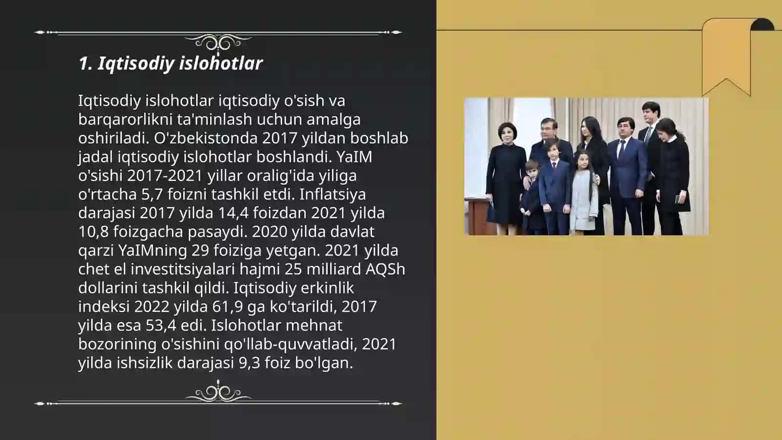 Yangi Oʻzbekistonda Prezident Shavkat Mirziyoyev rahbarligi ostida amalga oshirilayotgan islohotlar 3