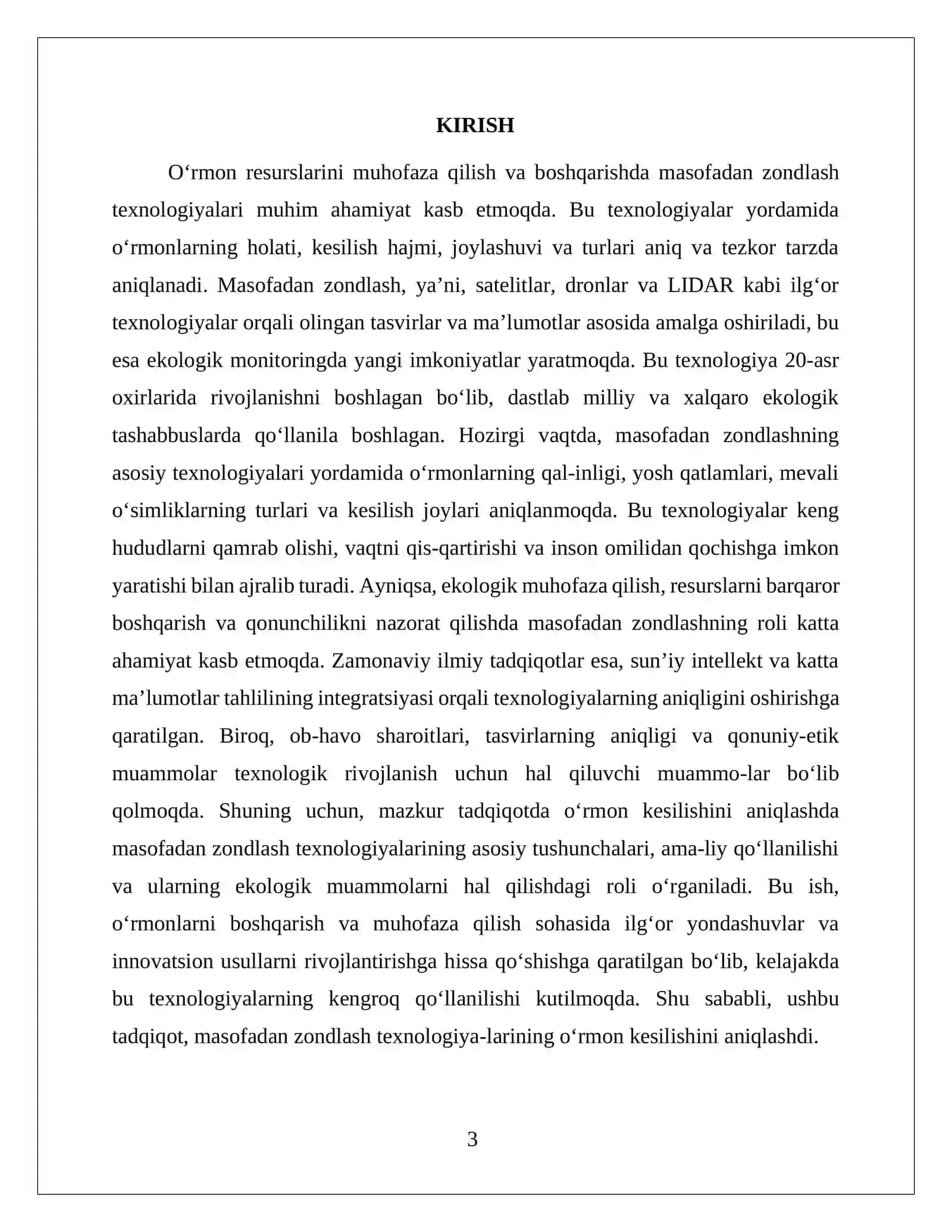 O‘rmon kesilishini aniqlashda masofadan zond-lash roli 3