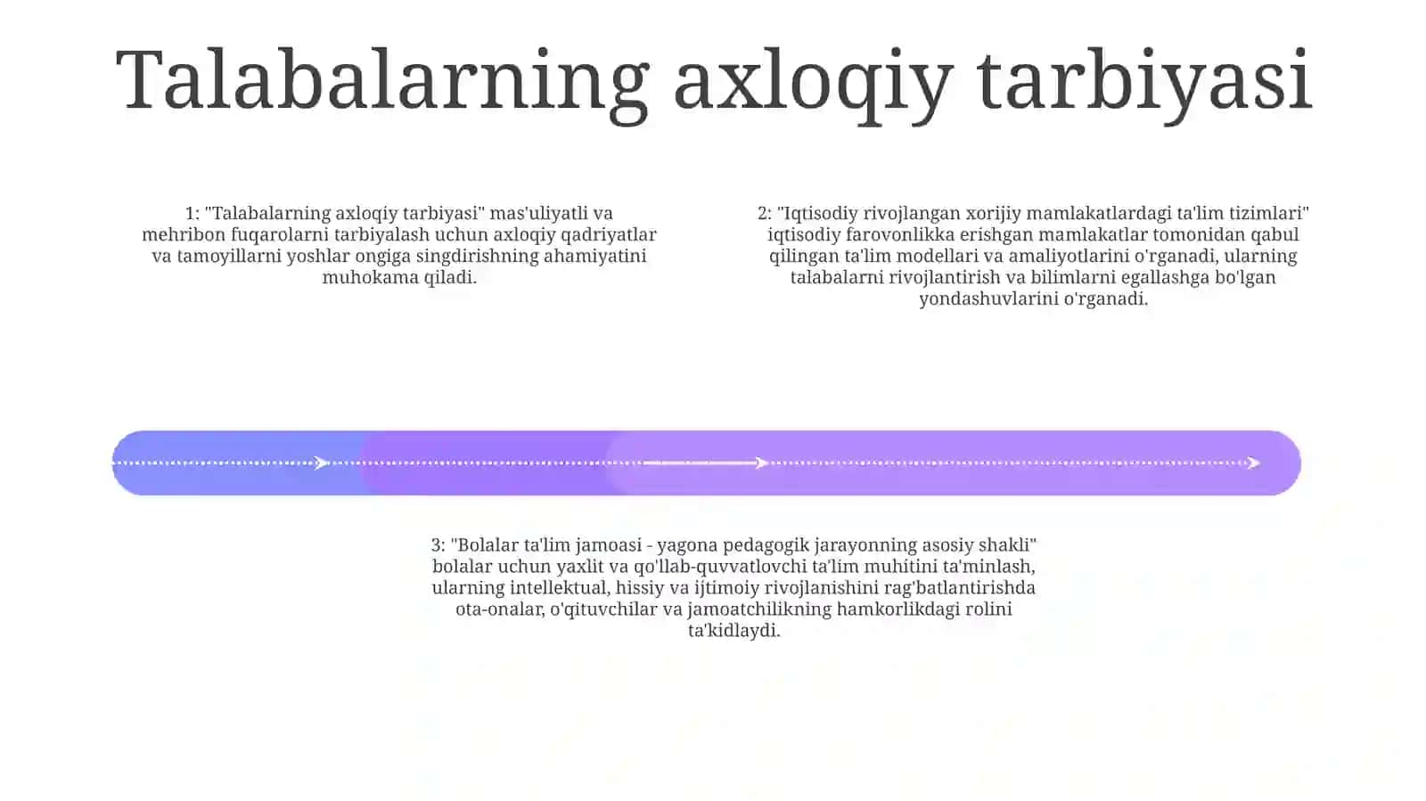 Iqtisodiy Rivojlangan Xorijiy Davlatlarda TaʼLim Tizimi. OʻQuvchilarni MaʼNaviy Axloqiy Tarbiyalash. Bolalar Tarbiya Jamoasi— Yagona Pedagogik Jarayonning Asosiy Shakli 3