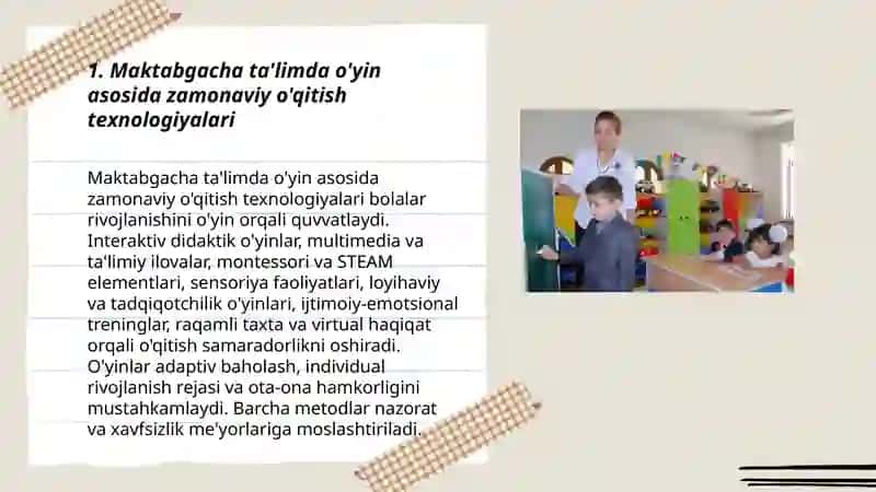 Maktabgacha ta'limda o'yin asosida zamonaviy o'qitish texnologiyalari 3