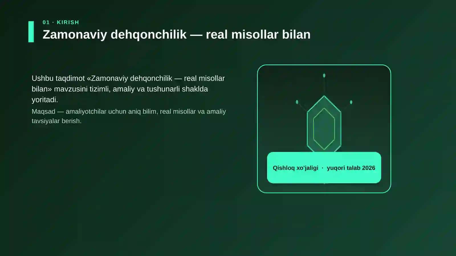 Zamonaviy dehqonchilik — real misollar bilan 3