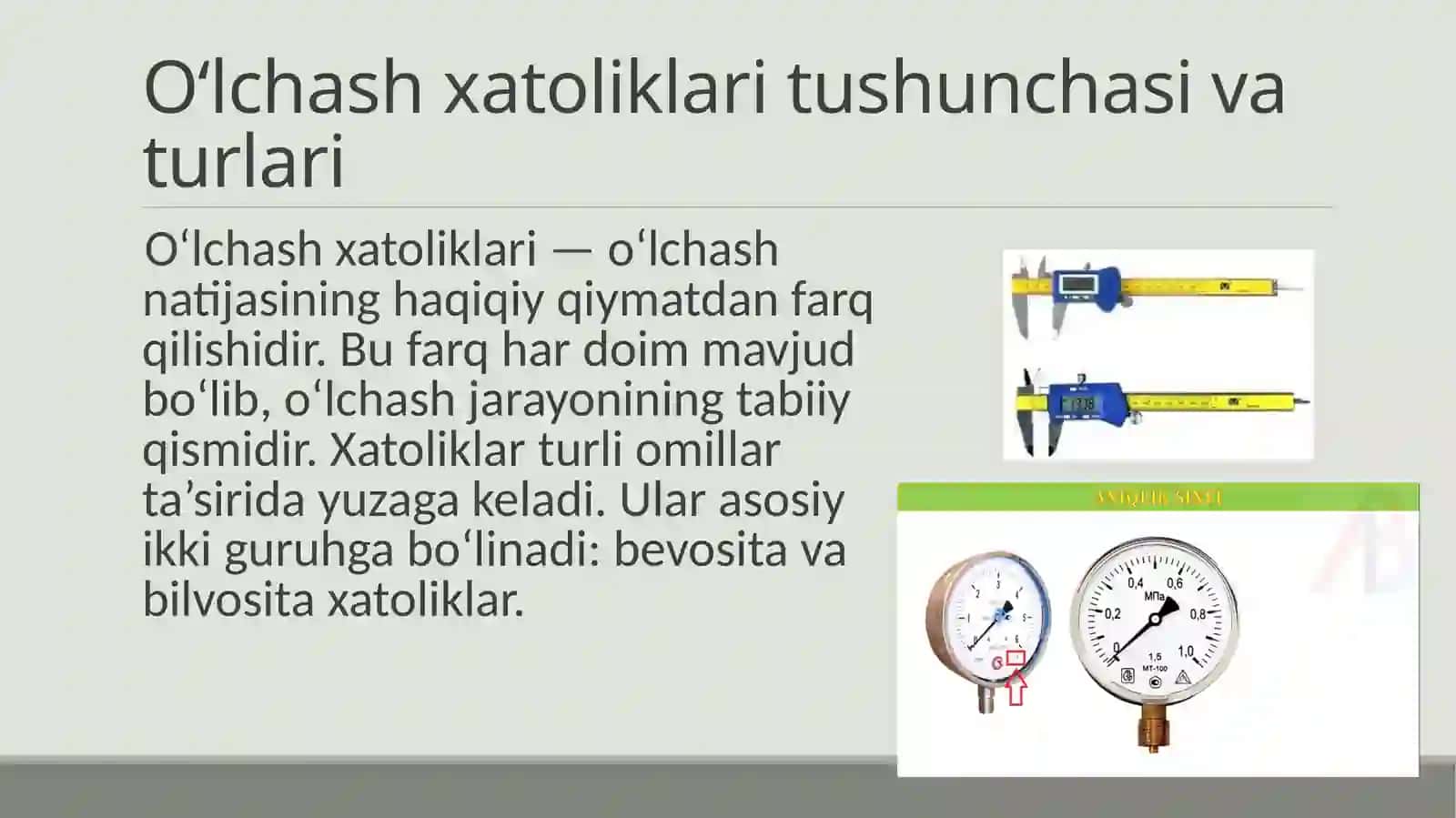 Bevosita o‘lchash xatoliklari 3