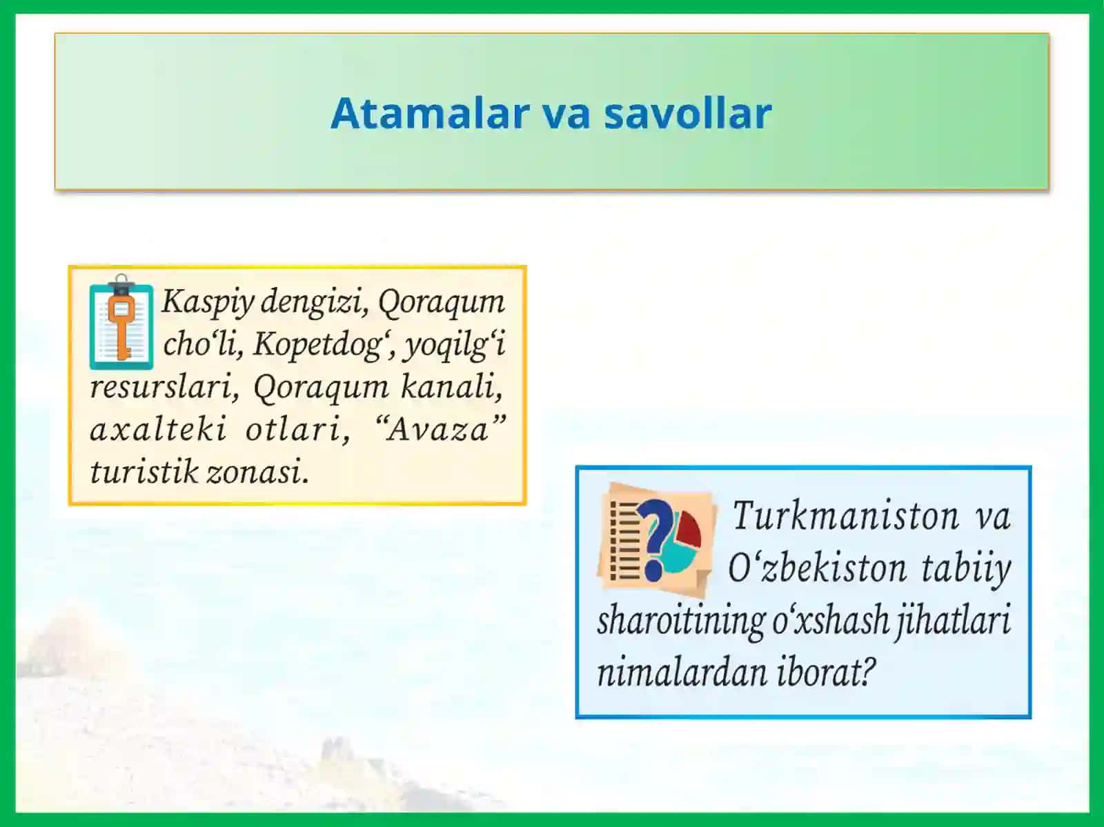 Qirg‘iziston haqidagi xatoma’lumotlarni toping vaularni to‘g‘rilab, jadvalni to‘ldiring 3