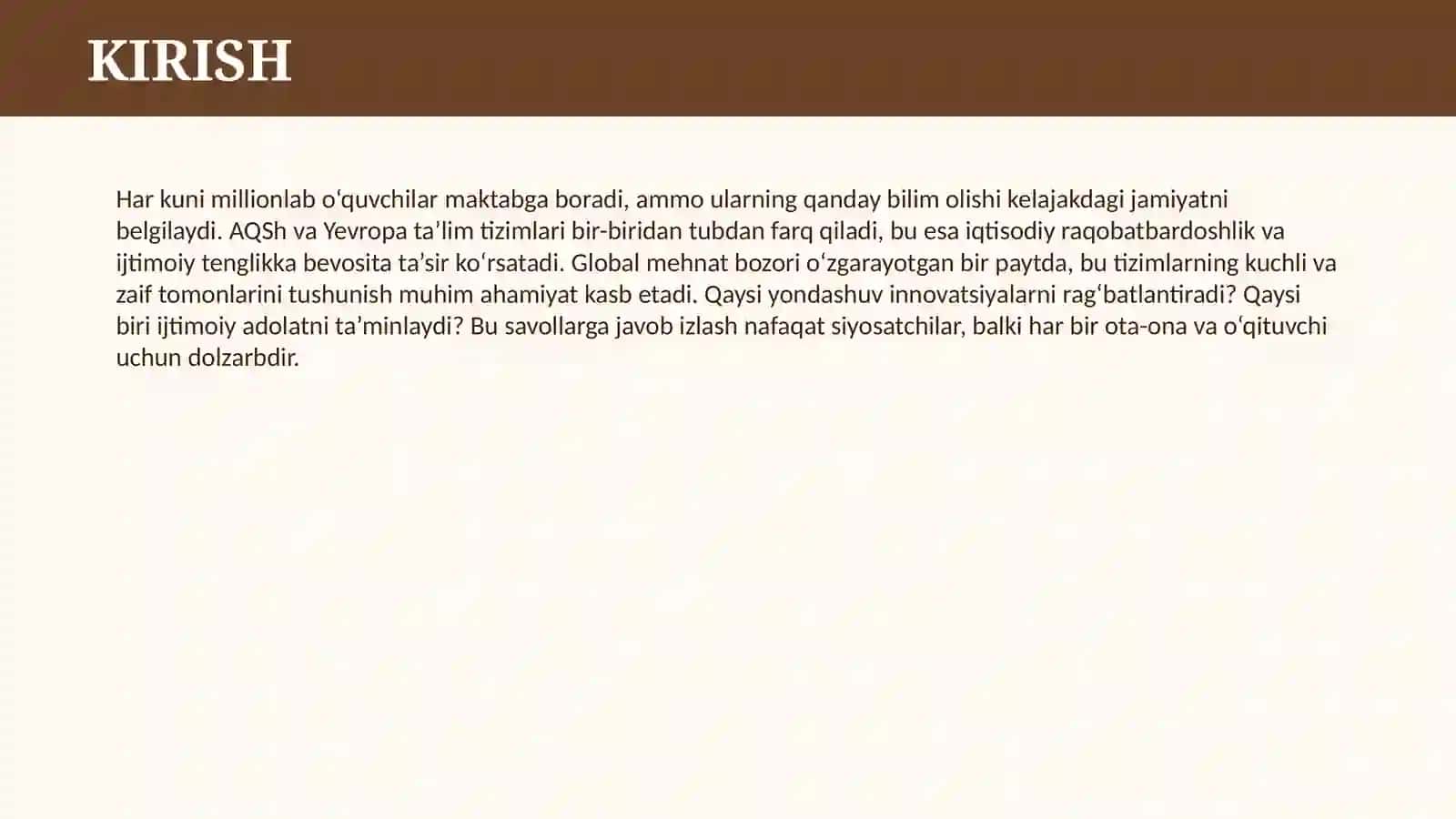 YEVROPA DAVLATLARIDA VA AQSH DA TA’LIM TIZIMI VA ULARNING QIYOSIY TAHLILI 3
