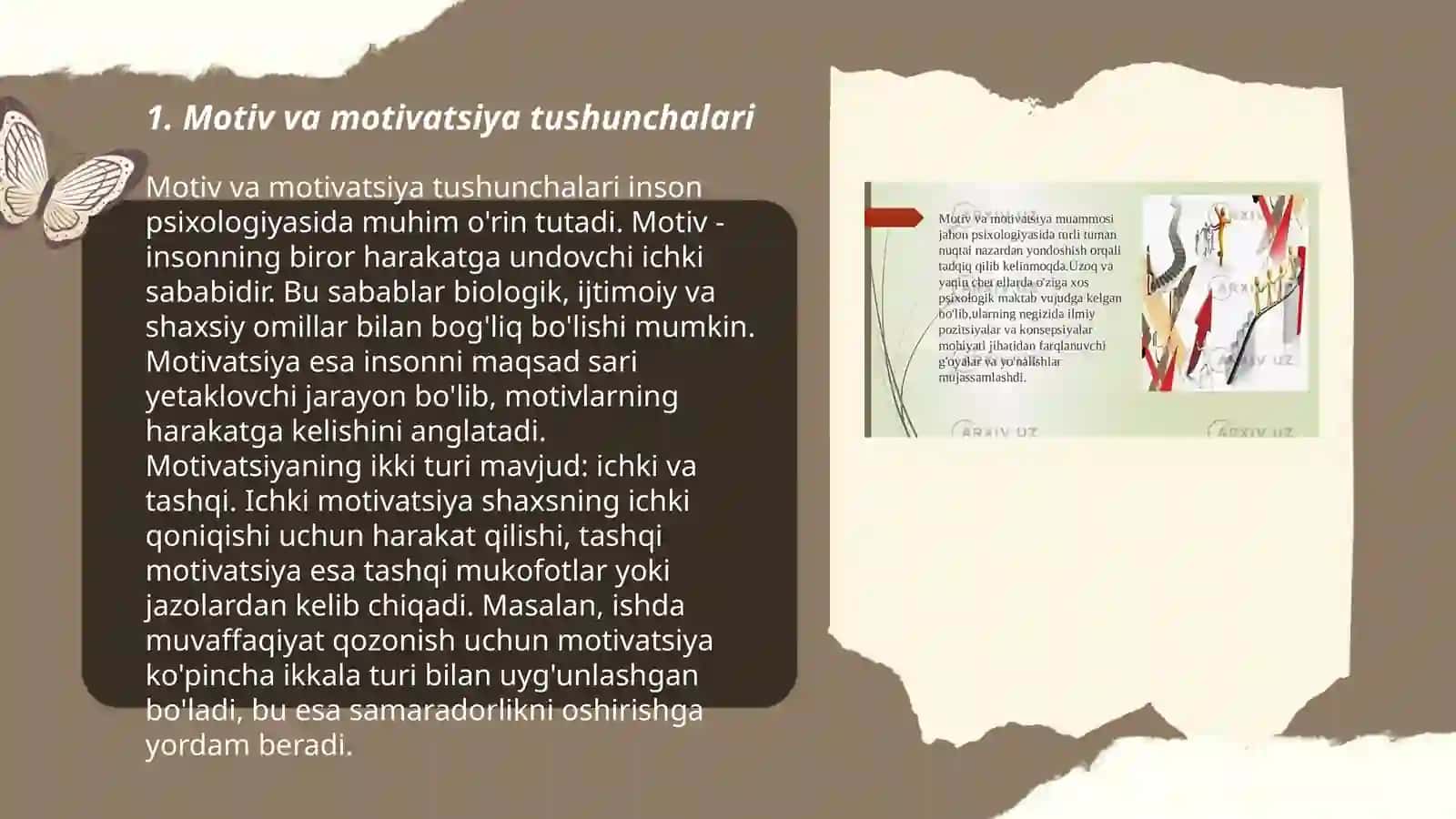 Motiv va motivatsiya tushunchalarining mazmuni 3